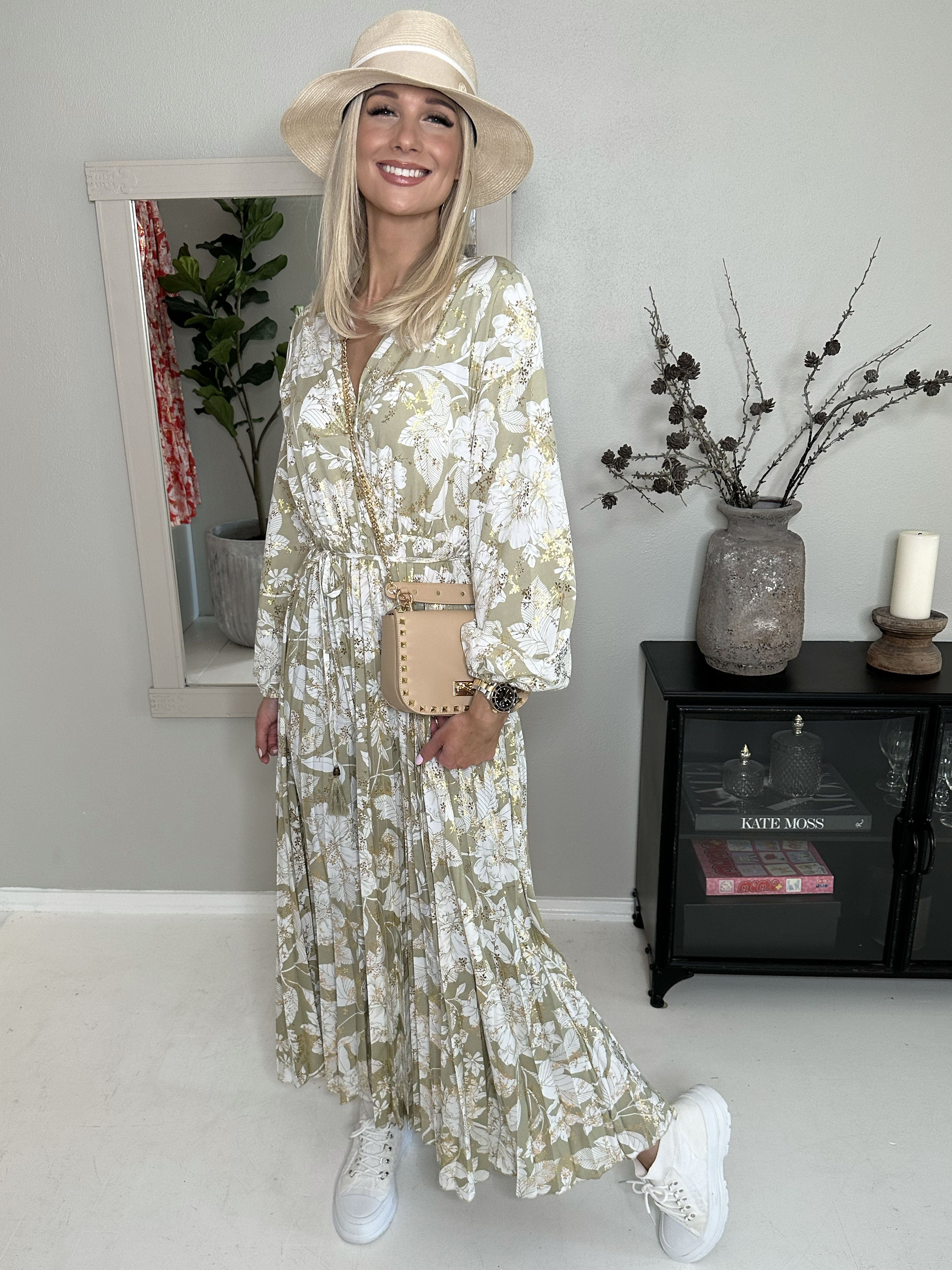 Marinella Flower - Smuk lang kjole med blomstermotiv